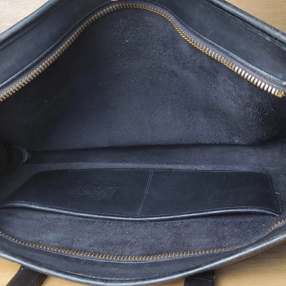 Vntg Coach Black Leather Briefcase. Made in USA. - Picture 15 of 16